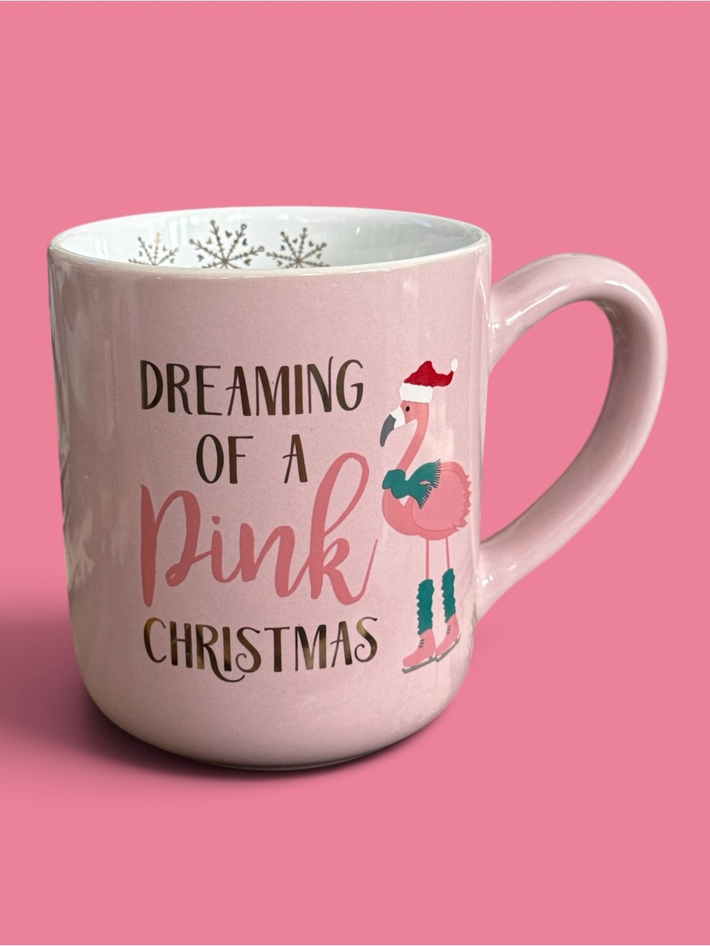 Peppermint & Pine "Dreaming of a Pink Christmas" 14 oz ceramic mug - Picture 2 of 4